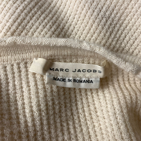 MARC JACOBS Size M Cream Beige S84HA0388 S14752 Waffle Knit Cashmere Sweater