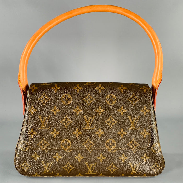 LOUIS VUITTON Brown Beige Monogram Leather Coated Canvas Bag