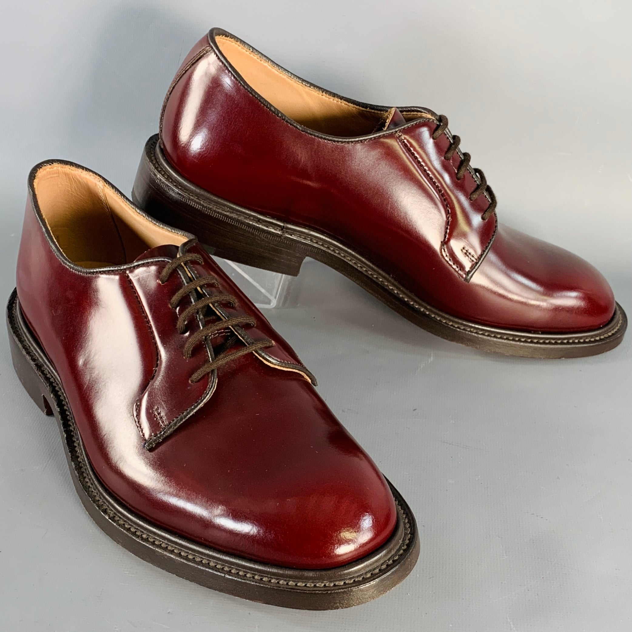 TRICKER\'S Size 8 Robert Burgundy Bookbinder Leather Derby Lace-Up Shoes TRICKER main image 3