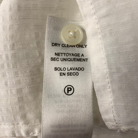FRAME Size XL White Linen & Rayon Ruffle Casual Top