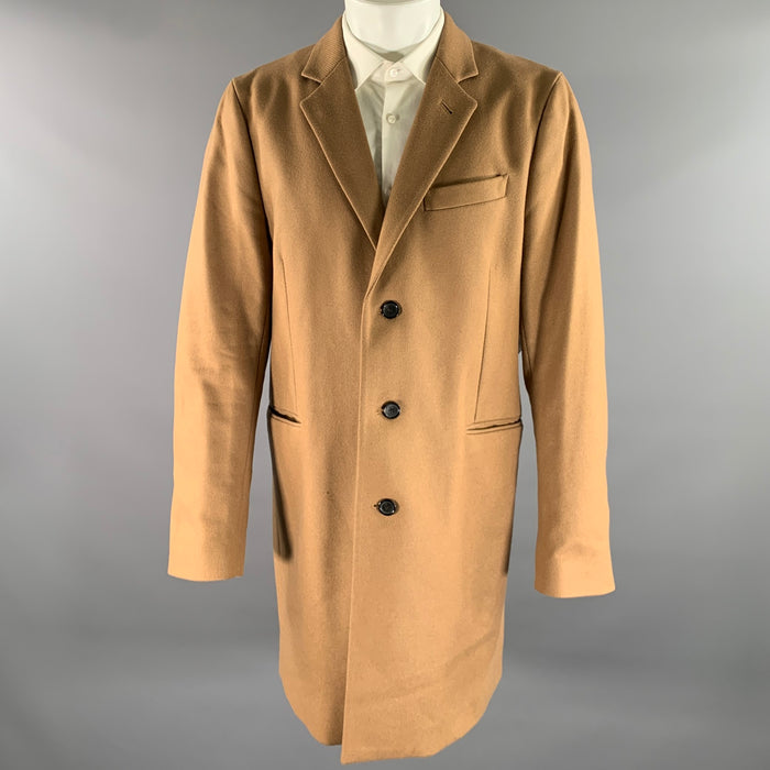 PS by PAUL SMITH Size XL Camel Wool Blend Notch Lapel Coat