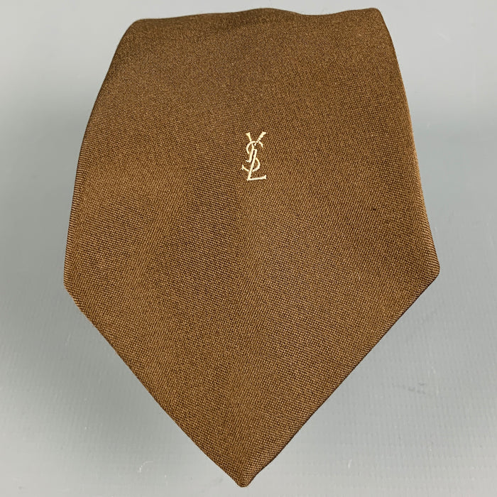 YVES SAINT LAURENT Brown YSL Monogram Tie