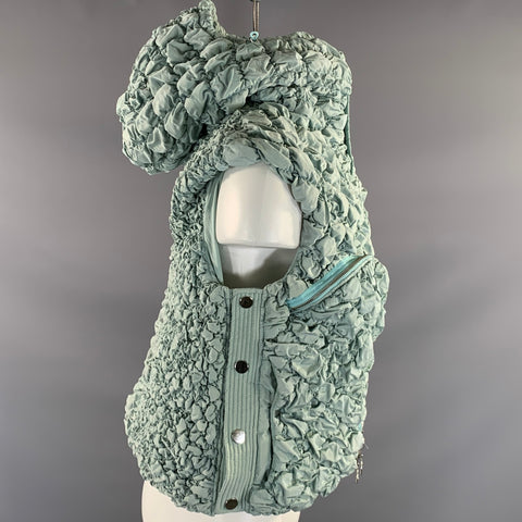 CONSTANTINOU F/W2022 Size M Blue Green Mint Quilted Nylon Zip & Snaps Vest