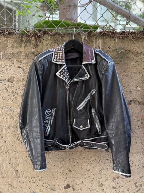 ENFANTS RICHES DEPRIMES ERD XL Black Studded Leather Biker Jacket