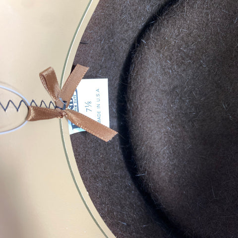 RAND'S Size 7 1/8 Brown Chocolate Beaver Fur Felt Hats