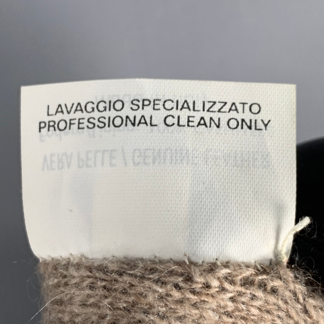 YVES SAINT LAURENT Size 9 Black Leather Gloves