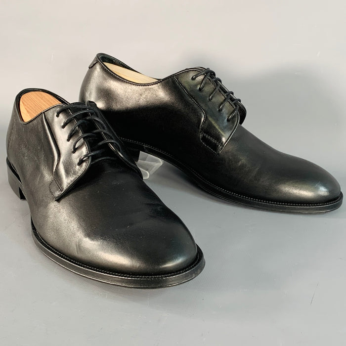 PAUL SMITH Size 10 Black Leather Derby Lace-Up Flexible Travel Shoes