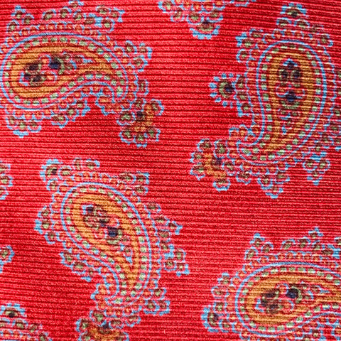 ETRO Burgundy Blue Paisley Silk Tie