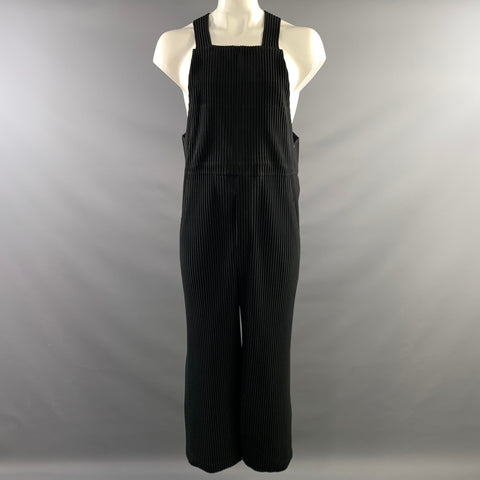 ISSEY MIYAKE Size L Black HP06-JI144 Pleated Polyester Jumpsuit