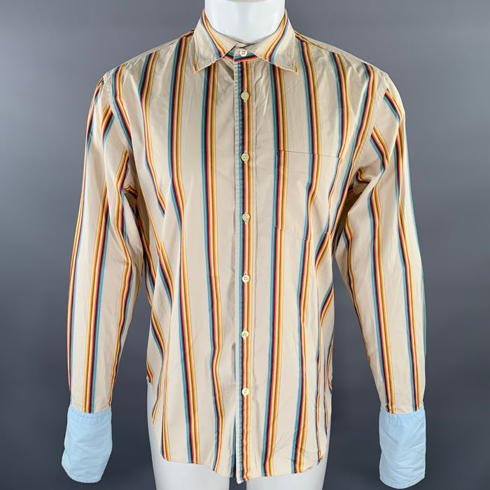 PAUL SMITH Size L Pink Blue & Green Mixed Patterns Cotton Long Sleeve Shirt
