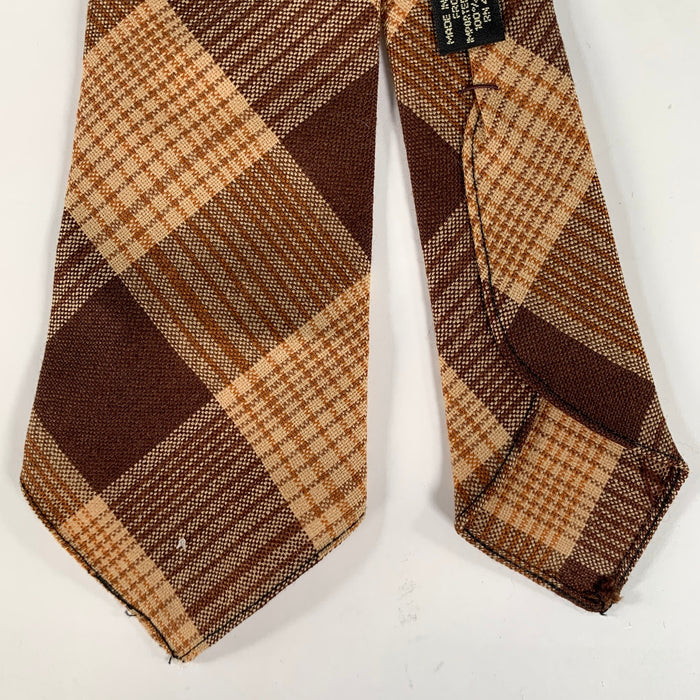 RRL by RALPH LAUREN Brown Light brown Plaid Wool Tie