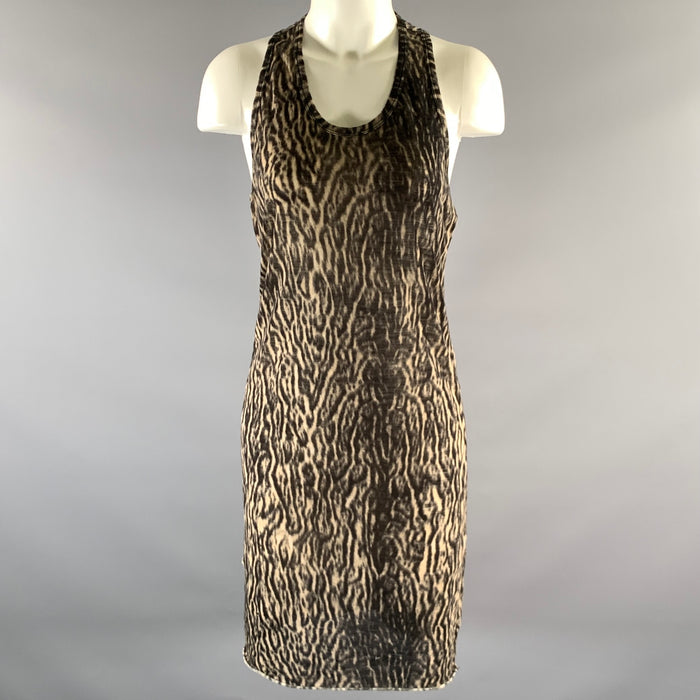 HAIDER ACKERMANN Size S Tan Black Leopard Print Cotton Blend Tank Top