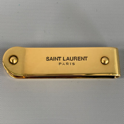 SAINT LAURENT Gold Tone Metallic Metal Money Clip