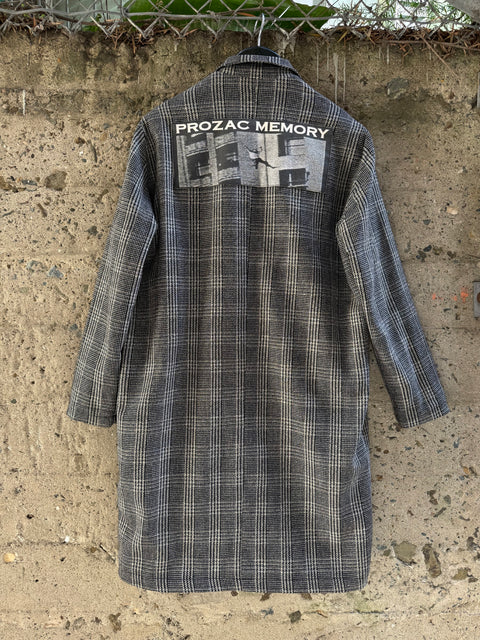 ENFANTS RICHES DEPRIMES ERD FW2016 M Grey Black Plaid Wool Notch Lapel Coat