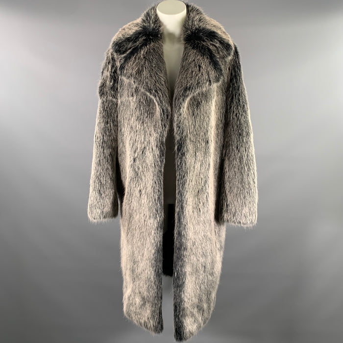 MICHAEL by MICHAEL KORS Size XXS Grey Black Faux Fur Acrylic Coat