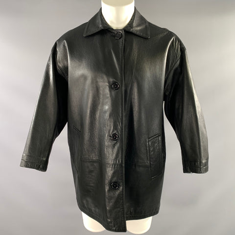 MAXFIELD PARRISH Size S Black Leather Button Up Jacket