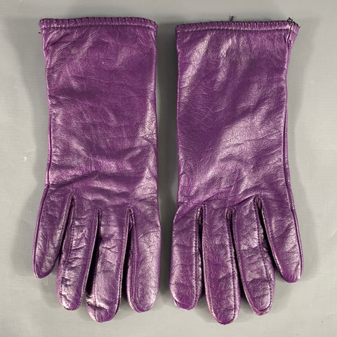 NO BRAND Size L Purple Leather Gloves