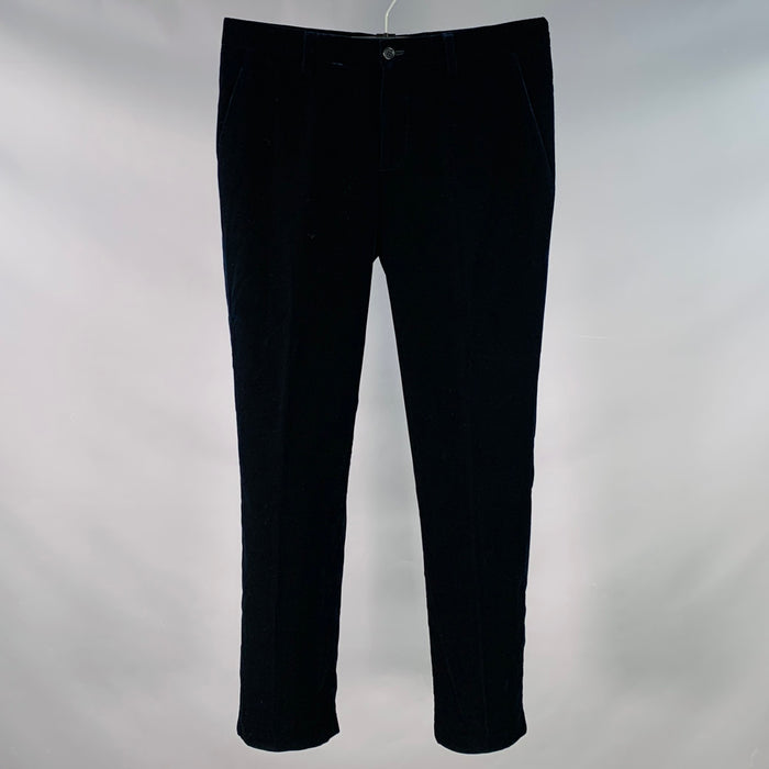 GIORGIO ARMANI Size 32 Navy Midnight Blue Velvet Flat Front Dress Pants