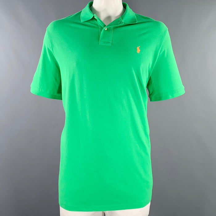 POLO by RALPH LAUREN Size XL Lime Green Cotton Half Placket Polo