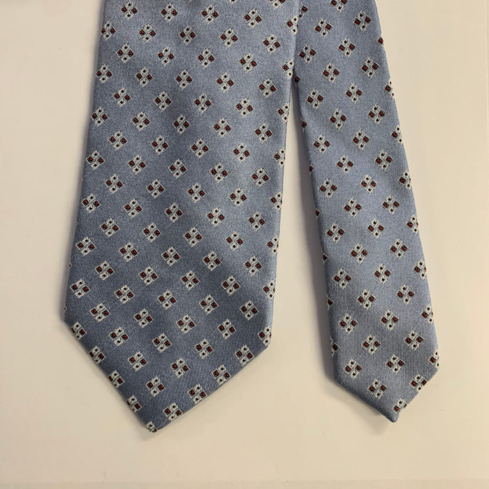 ERMENEGILDO ZEGNA One Size Light Blue Red Silk Tie