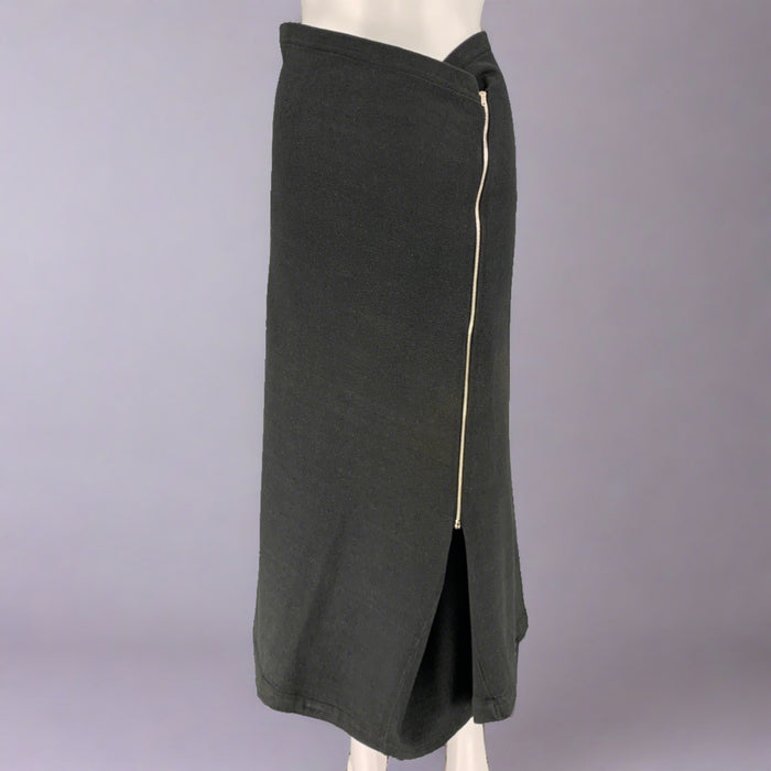COMME des GARCONS Size M Black Wool Knit Zip Up Skirt