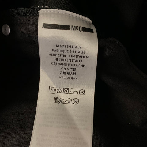 MCQ by ALEXANDER MCQUEEN Size 36 Silver Black Crackled Cotton Blend Jeans