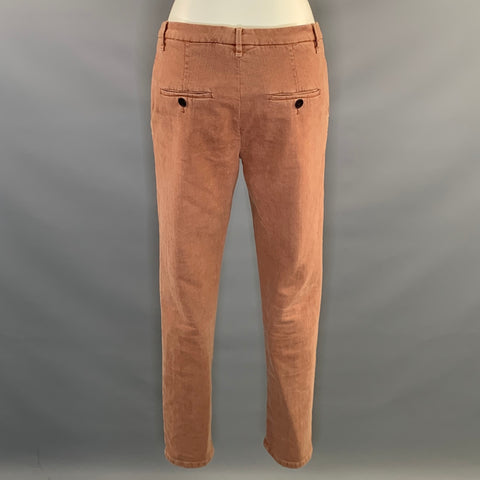 BRUNELLO CUCINELLI Size 6 Burnt Orange Cotton Tapered Casual Pants