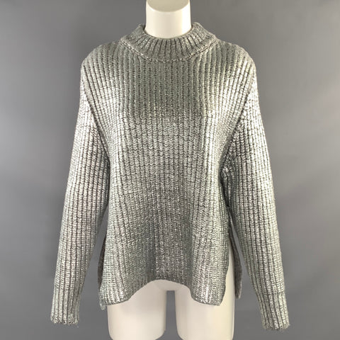 SEE By Chloe Size M Silver Polyamide & Viscose Metallic Sweater
