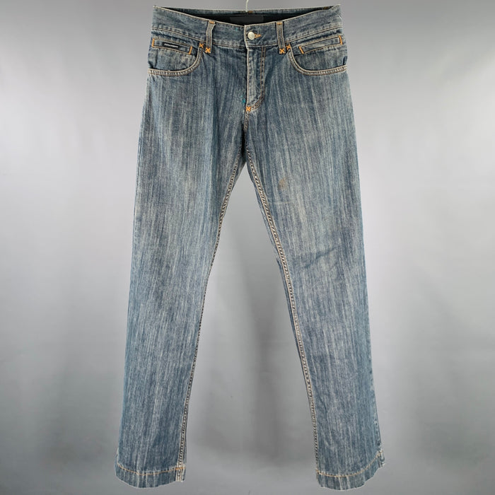 DOLCE & GABBANA Size 28 Blue Cotton Straight Jeans