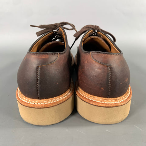 ALDEN Size 7.5 Brown Burgundy 29401 Leather Lace Up Shoes