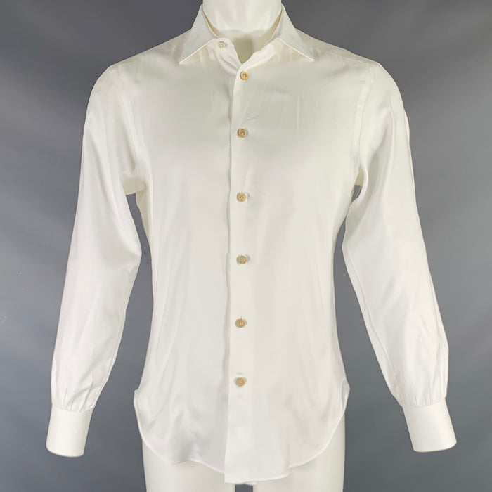 KITON Size S White Cotton Button Up Long Sleeve Shirt
