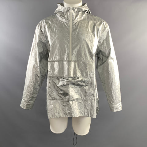 ALEXANDER WANG Size M Silver Metallic Polyurethane & Polyester Pop Over Jacket
