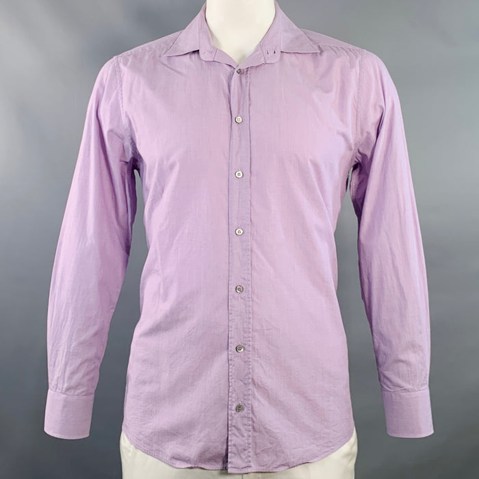 GUCCI Size L Purple Cotton Button Up Long Sleeve Shirt