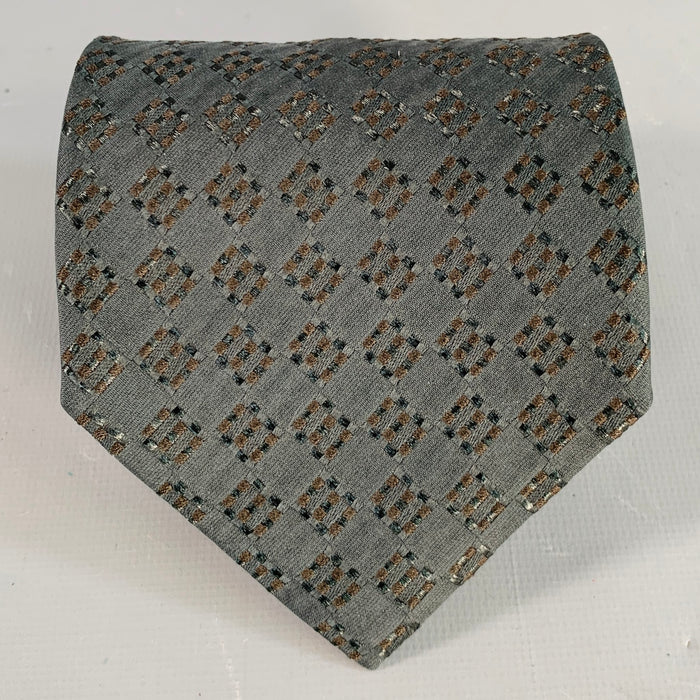 GIORGIO ARMANI Navy Jacquard Silk Blend Tie