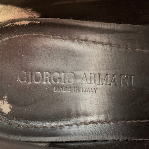 GIORGIO ARMANI Size 10 Brown Taupe Suede Low Top Sneakers