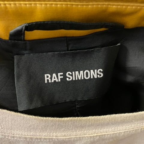 RAF SIMONS S/S2019 Size 38 Yellow Applique Wool & Silk Oversized Coat
