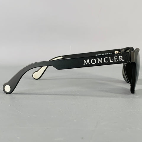 MONCLER Black Acetate Square Mirrored Sunglasses