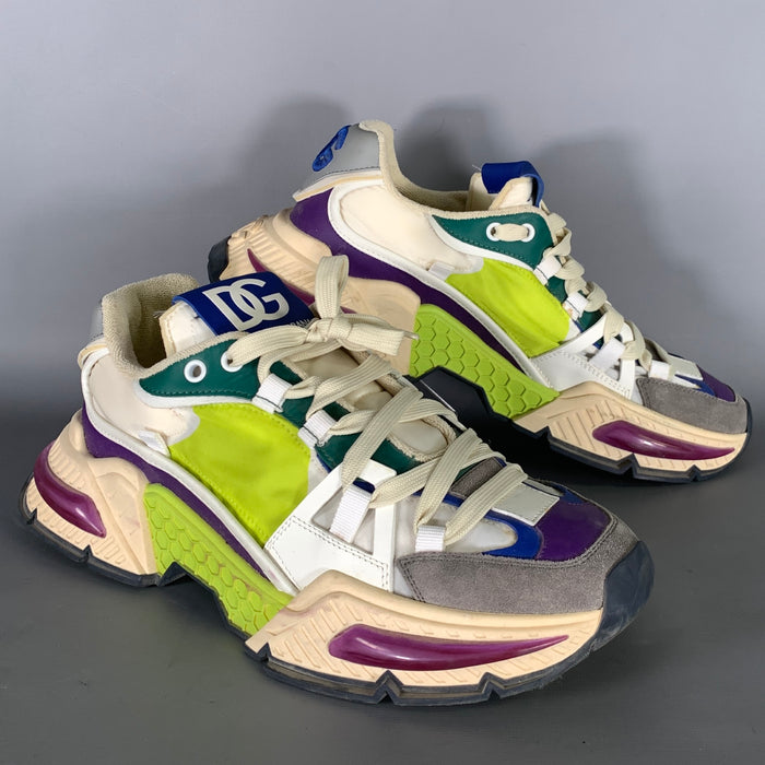 DOLCE & GABBANA Size 10 Multi-Color Nylon Lace Up Sneakers