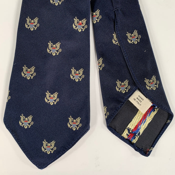 RRL by RALPH LAUREN Navy Red Silver Silk Tie