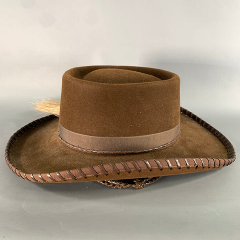 RAND'S Size 7 1/8 Brown Chocolate Beaver Fur Felt Hats