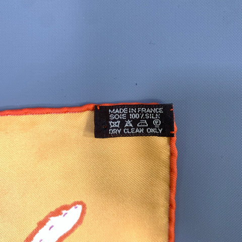 HERMES 2010 Orange Red Mermaid Silk Scarf