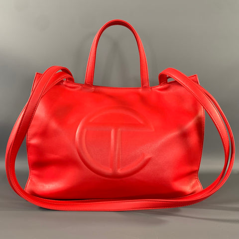 TELFAR Red Logo Polyester Blend Cross Body Bag