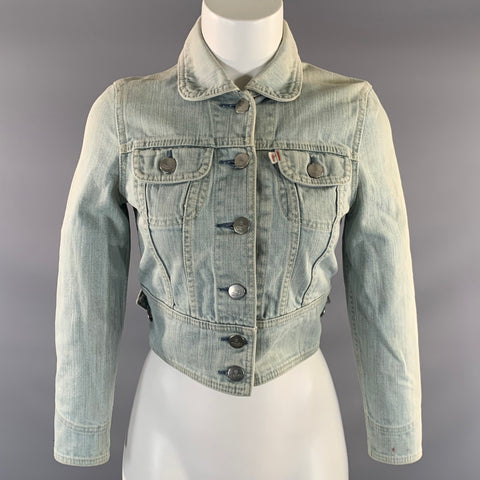 VIVIENNE WESTWOOD Size XS Blue Cotton Blend Cropped Jacket