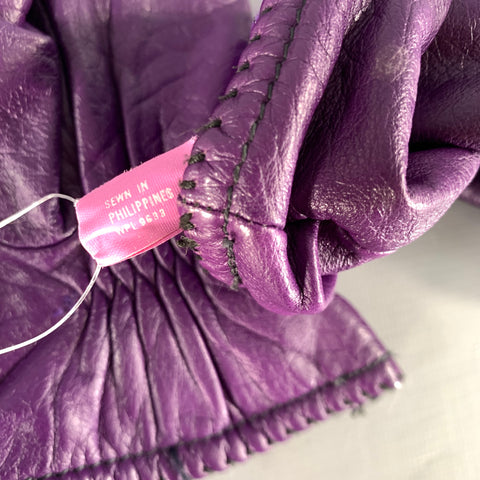 NO BRAND Size L Purple Leather Gloves