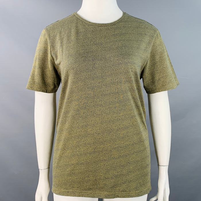 PAUL SMITH Size L Yellow Blue Cotton Melange Crew Neck T-Shirt