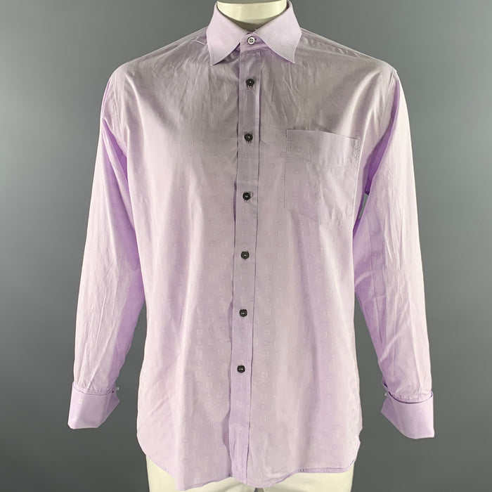 PAUL SMITH Size XL Purple Lavender Jacquard Cotton French Cuff Long Sleeve Shirt