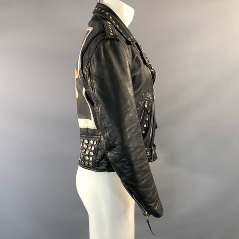 ENFANTS RICHES DEPRIMES ERD FW2016 S Black Patch Leather Biker Jacket