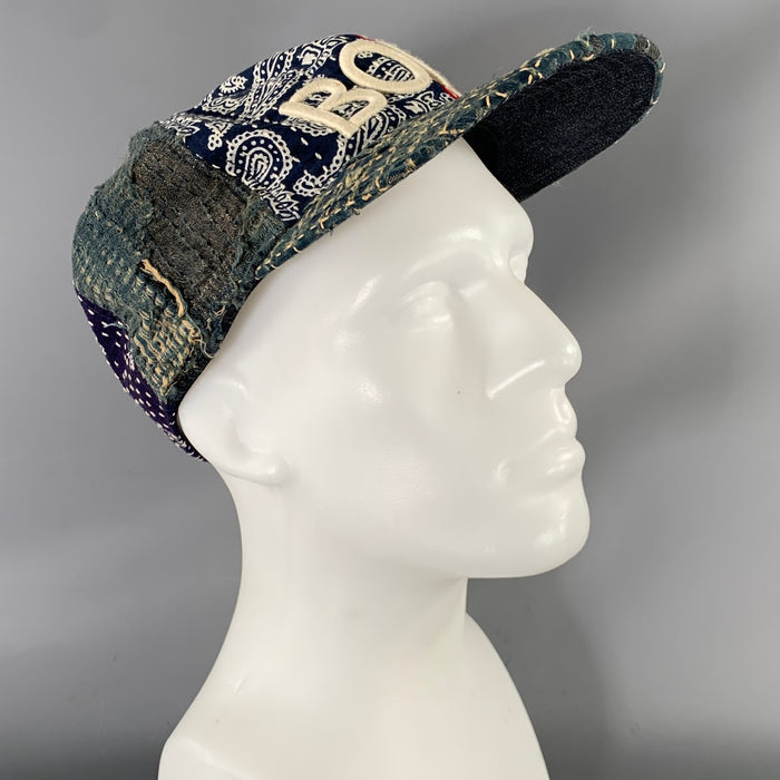 KAPITAL BORO Blue Indigo Patchwork Cotton TEST Baseball Cap Hat