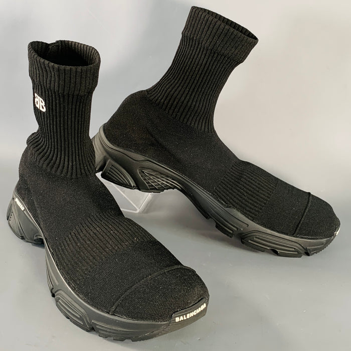 BALENCIAGA Size 13 Speed 3.0 Black Polyester Blend Knit Sock Sneakers
