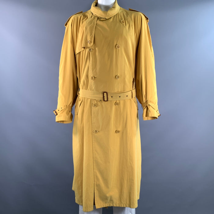 BRIONI Size 46 Yellow Polyethylene Trenchcoat